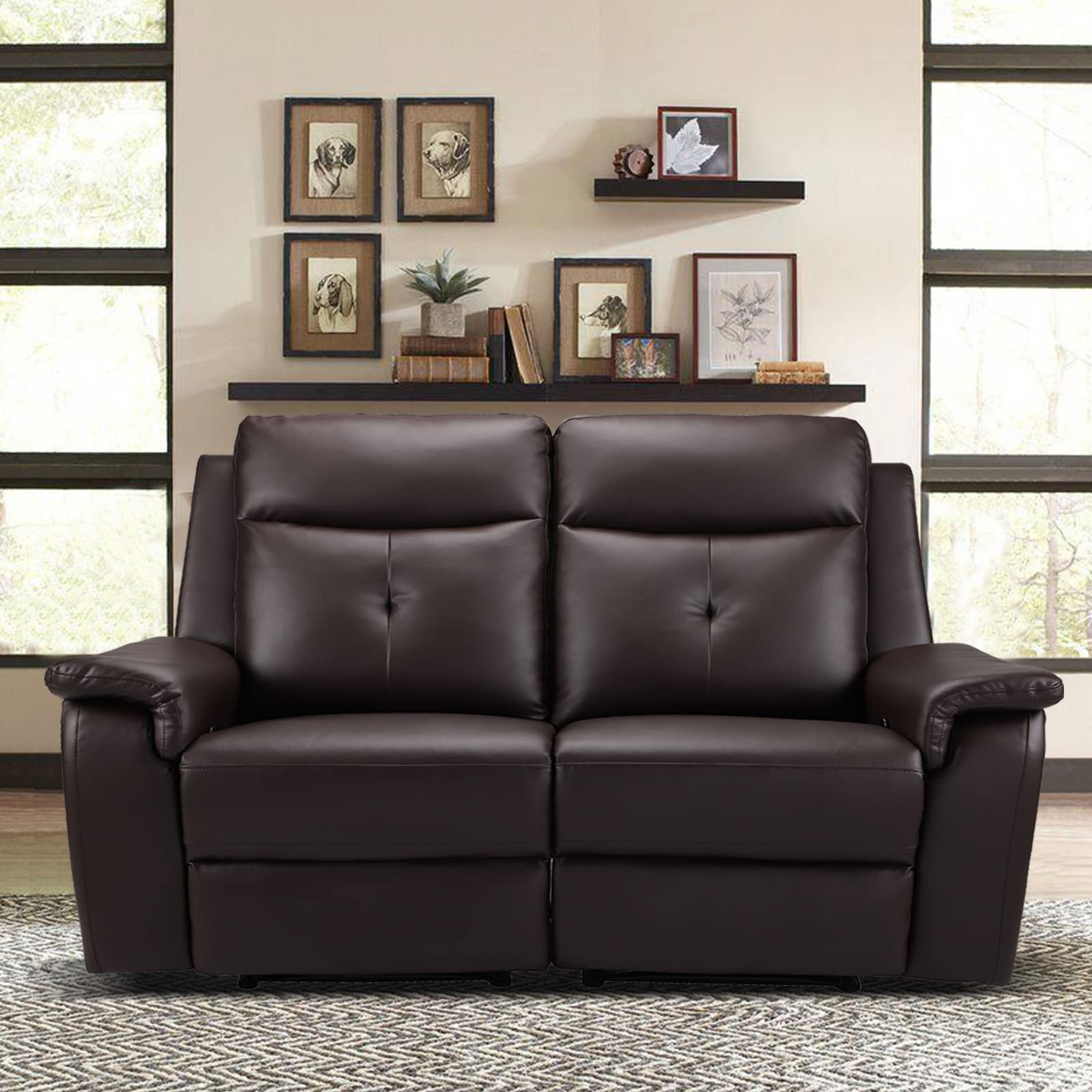 Ebern Designs Double Reclining Loveseat, Double Reclining Manual