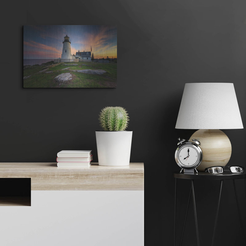 Mur de métal «May Evening At Pemaquid Point» par Rick Berk, H 16 po x l 24 po