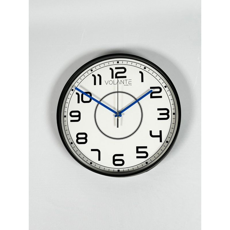Clirim Wall Clock, Black/Blue