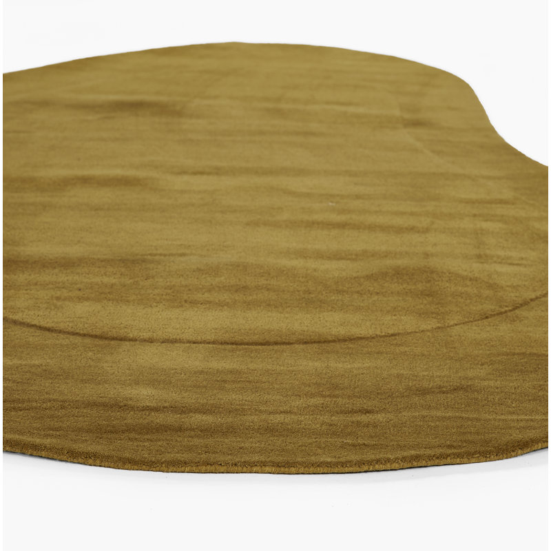 Jacquelyn Hand Tufted Wool Solid Tumeric Area Rug, Novelty 7'3" x 11"