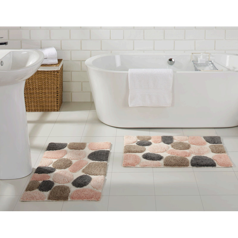 Ensemble de tapis de bain Creline, Nuage rose, L 20 po x L 32 po, l 20 po x L 32 po