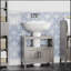 Armoire de rangement à piédestal, armoire de salle de bain sous le lavabo avec 2 portes et tablette ouverte kleankin