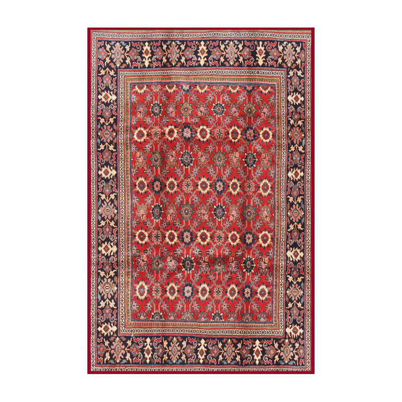 Tapis traditionnel rouge / beige Tiphonnet, Rectangle 4 pi x 6 pi