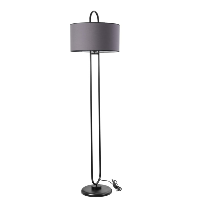Lampe sur pied 67 po Abbotsford, Gris foncé, Noir