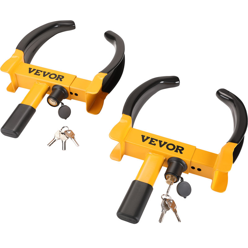 Wheel Lock, Universal Wheel Clamp Lock, Adjustable Anti Theft Trailer Lock Wheel Clamp, Heavy-duty Steel Tire Lock for ATV RV SUV Car Golf Cart Boats Motorcycles, with 6 Keys