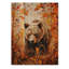 Ours dans la prairie d'automne I - Décoration murale ours en bois - sur bois de pin naturel-694762919