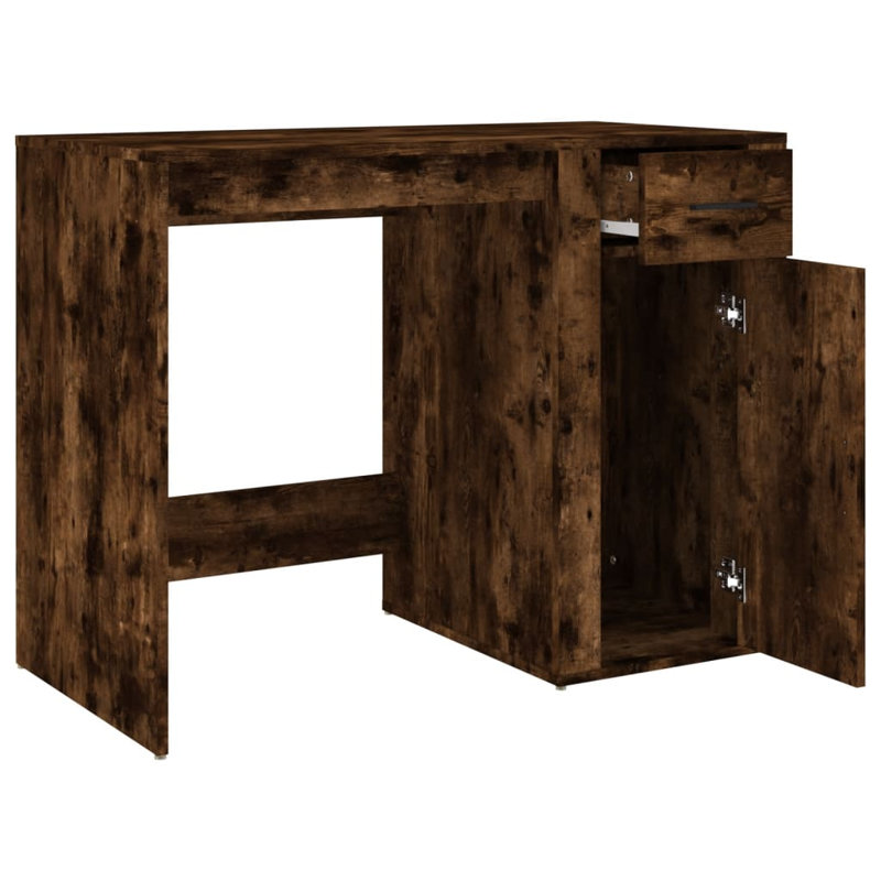 Desk 100X49x75 Cm Engineered Wood, Smoked Oak