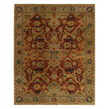 Julfa Wool Oriental Area Rug in Brown/Red