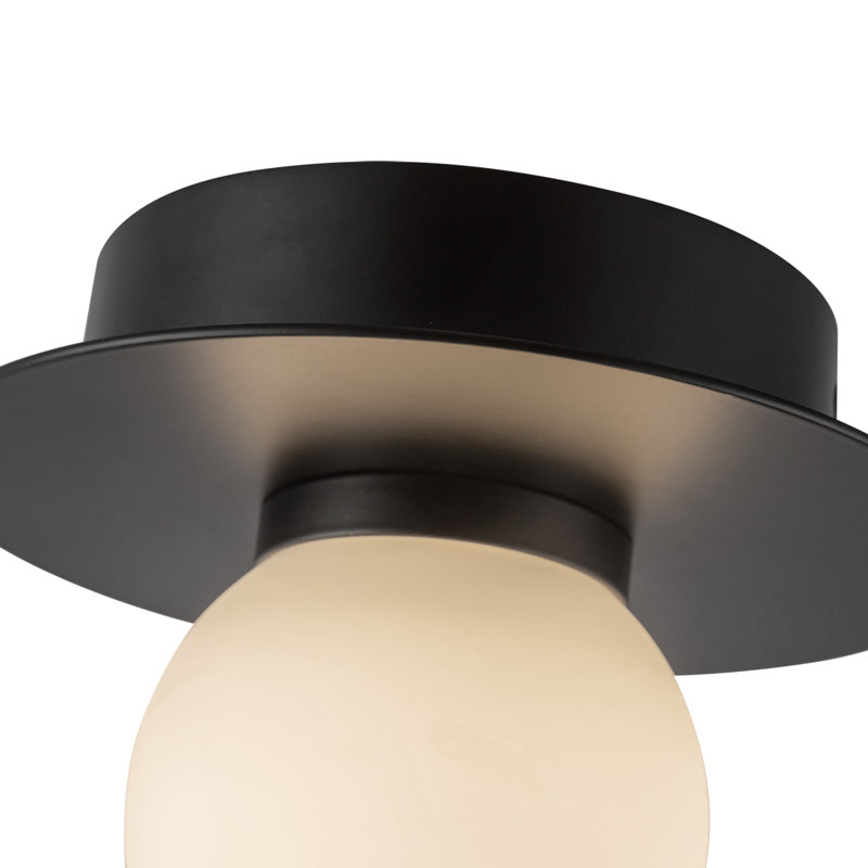 Elixir 10-In Flush Mount, Black, 4.38" H x 6" W x 6" W, Black/White