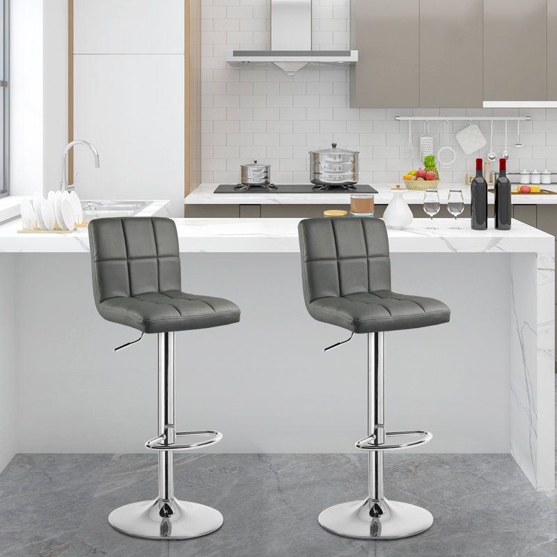 Figg Adjustable Height Bar Stool, Grey