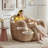 Oversized Tufted Bean Bag Chair with Side Pockets, Shed-Resistant Fabric & Shredded Memory Foam Lounger-415683069