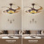 Ventilateur de plafond 48 "en verre coloré avec lumières DEL et télécommande