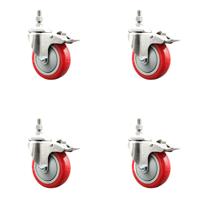 Polyurethane Casters, Red