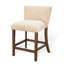 Ensemble de 2 tabourets de comptoir Giby, beige, brun foncé et acajou massif
