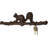 Rustic Cast Iron Playful Squirrel Perching On Tree Branch 4-Peg Wall Hooks Décor