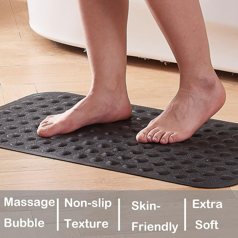 Non-slip Silicone Bath Mat Soft & Safe Black