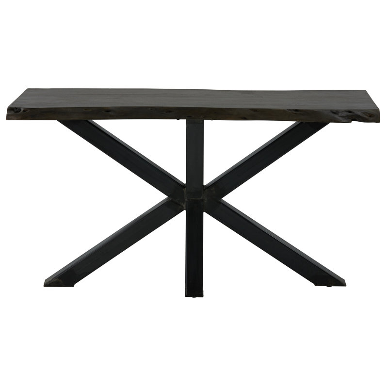 Eberhard 58" Natural Live Edge Mango Wood and Steel Console Table