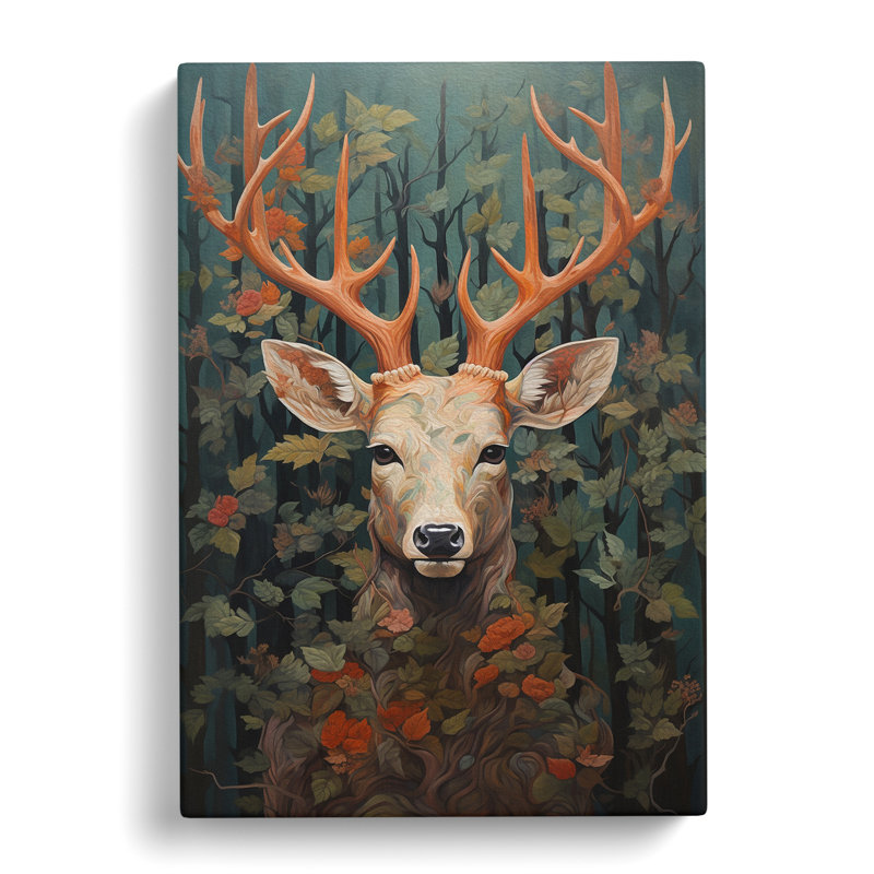 Deer Contemporary - Wrapped Canvas Print, 50cm H x 35cm W x 3cm D
