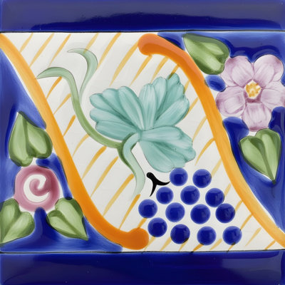 Mediterranean 6'' x 6'' Hand Painted Ceramic Decorative Mural