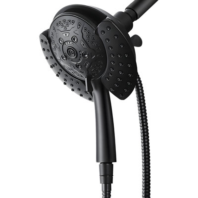 2-In-1 High-Pressure Shower System: 7.2" Rain Showerhead & Handheld Combo With 60" Stainless Steel Hose