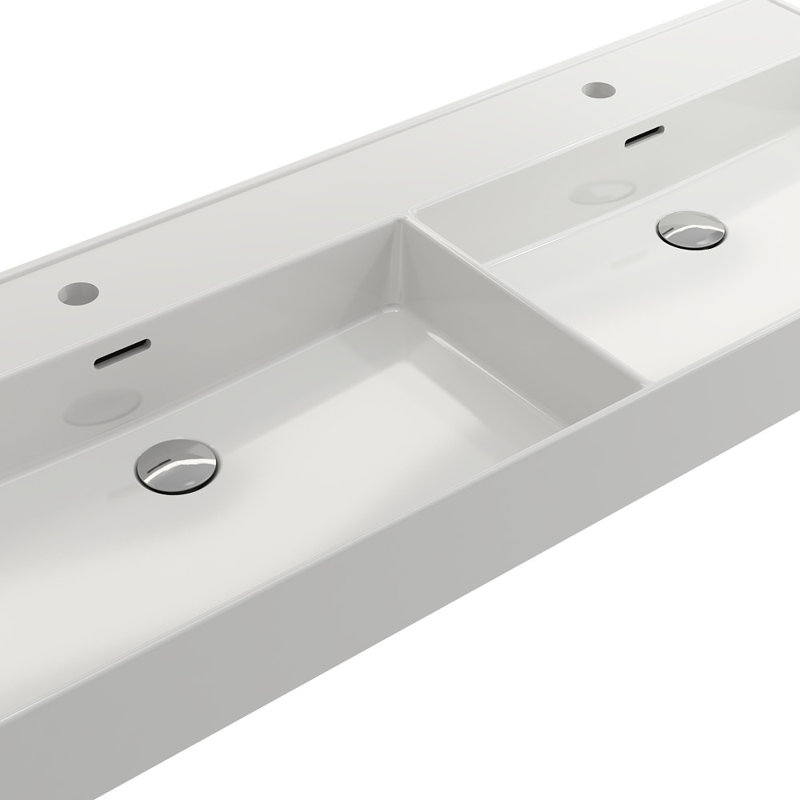 Milano 23.28 in. L Bathroom Sink, White