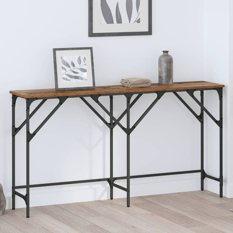 Console Table Engineered Wood, 75cm H x 140cm W x 29cm D, Old Wood