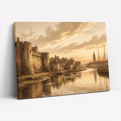 Art mural sur toile Gallery Wrap pour le salon, la chambre à coucher, le bureau ou le vestibule - décoration murale décorative avec rivière historique