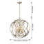 Lustre orbe en cristal 5 lumières l 18,9 po Quon-1915049974