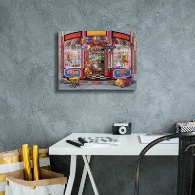 'Corner Toy Shop' by Bigelow Illustrations Canvas Wall Art