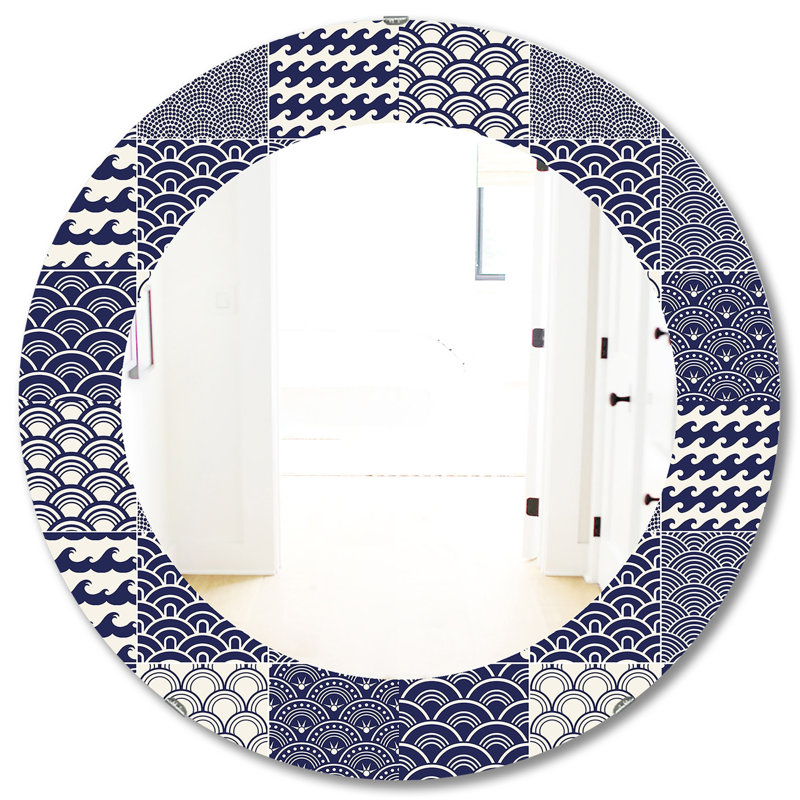 Miroir mural japonais, H 31,5 po x l 31,5 po x P 0,24 po