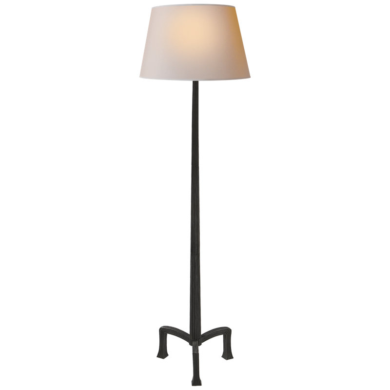 Chapman & Myers Strie Floor Lamp, Aged Iron, Fabric