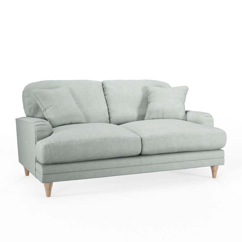 Adaku 2 Seater Sofa, Sky, Country Oak