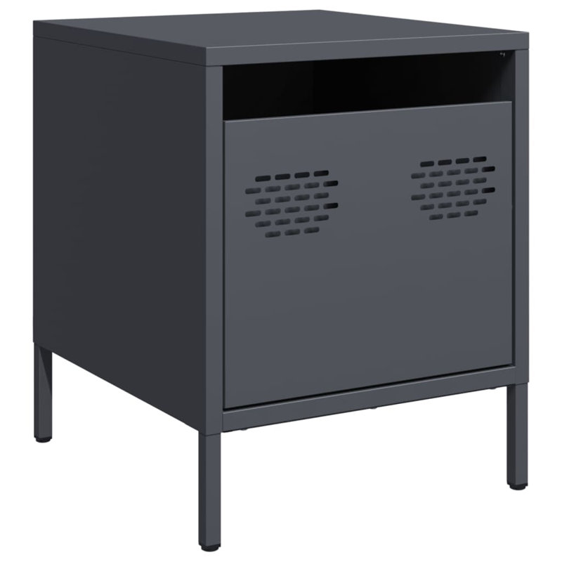 Astraea 35cm W Bedside Table, Anthracite, Set of 2