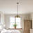 Stained Glass Pendant Light, Mission Style Geometric Pattern Ceiling Light