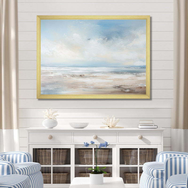 «Poling - Coastal Ocean», reproduction sur toile encadrée, H 34 po x l 44 po x P 1,5 po, Cadre doré