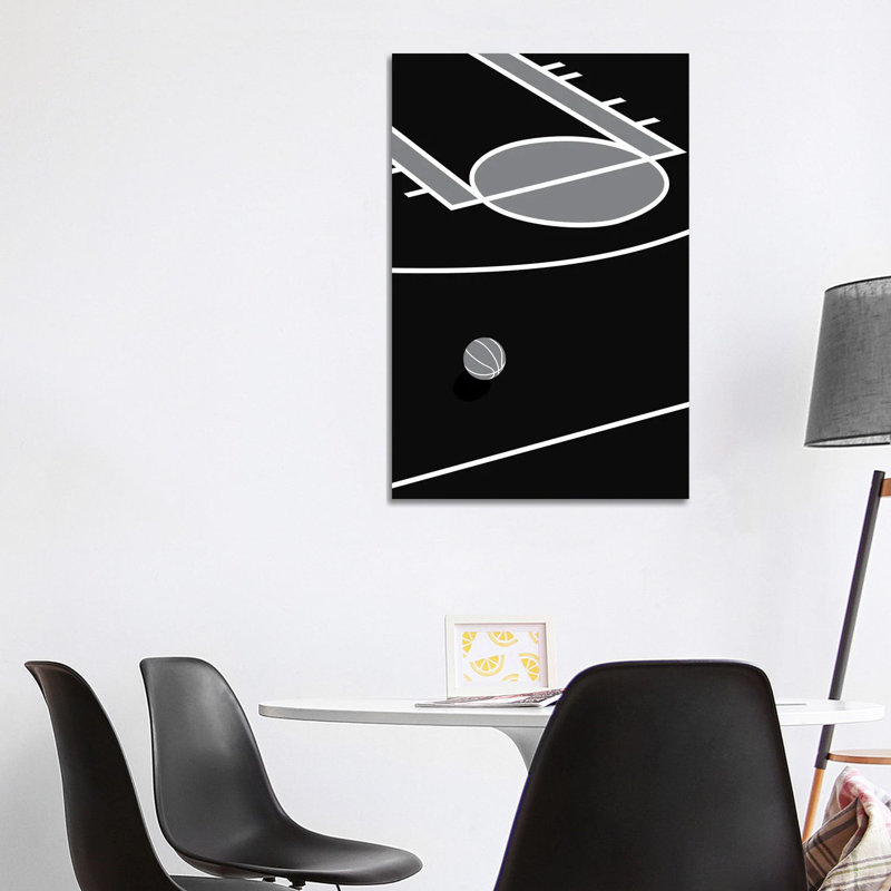 Basketball Court Black by Avesix - Wrapped Canvas Print, 101.6 cm H x 66.04 cm W x 3.175 cm D