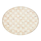 Mocha Check Oval Platter