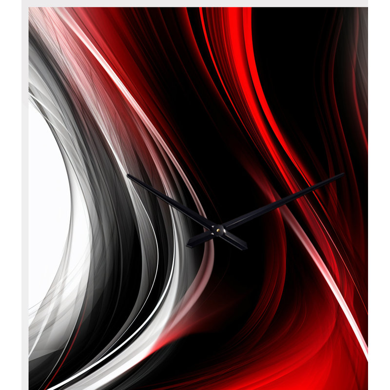 Horloge murale rouge en forme de vague unique, Petit