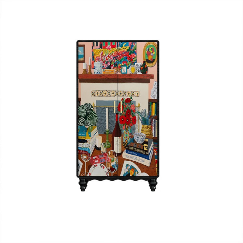 Garde-robe moderne pour chambre double, Noir / brun rougeâtre