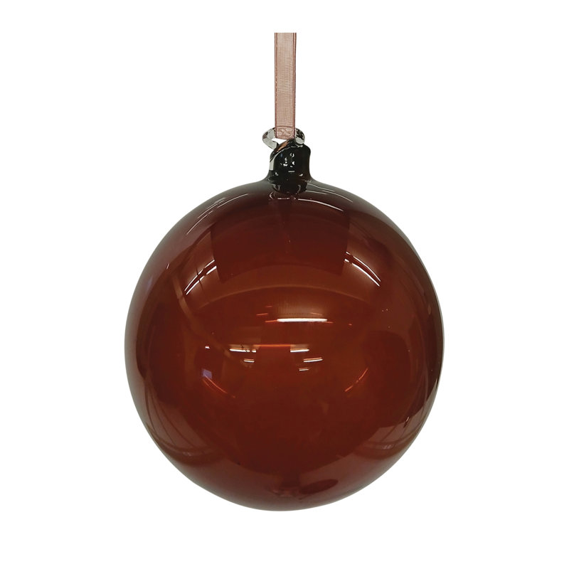 Ornement boule en verre classique, H 3,95 po x l 4,4 po x P 3,85 po