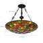 Luminaire suspendu suspendu en verre coloré 5 lumières Tiffany