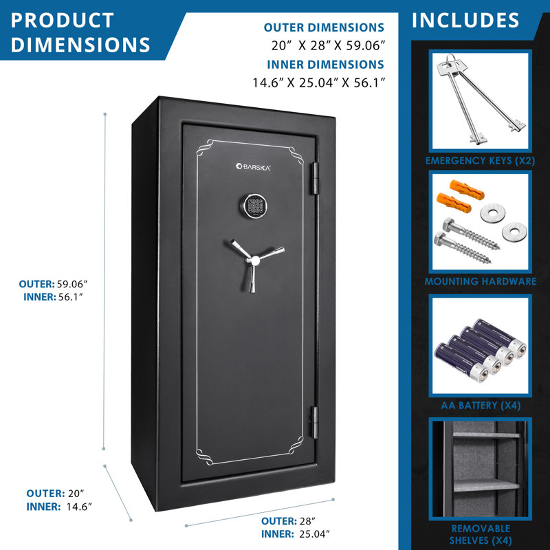 Tall Fireproof Safe Vault for Extended Security, 59" H x 28" W x 20" D