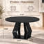 Table de salle à manger ronde de 119 cm (47 po) en bois fabriqué avec pied sculptural-598498937