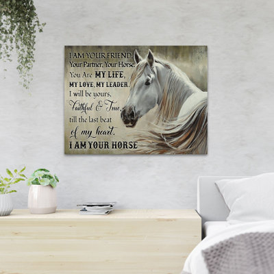 «A Horse - I Am Your Friend Your Partners Your Horse», reproduction d'art graphique sur toile tendue
