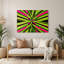 Hard Edge 82, art mural en métal vert-1127802656