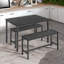 Andina Industrial Dining Table Set With 2 Benches