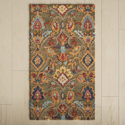 Tansy Green Multi Handmade Wool Floral Rug
