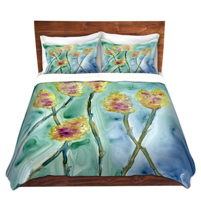 DiaNoche Duvet Covers Sets Microfiber by Brazen Design Studio - Yellow Star Thistle