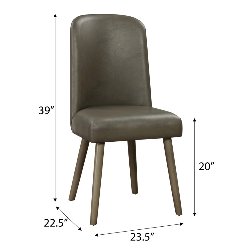 Ensemble de 2 chaises d'appoint rembourrées en chêne gris et gris