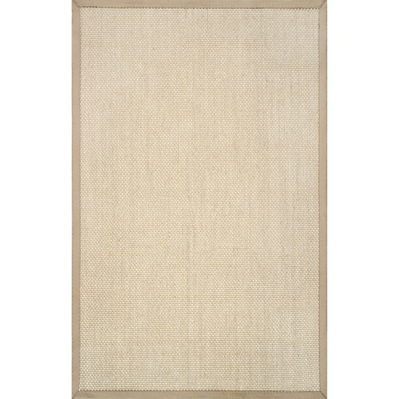 Tapis en sisal et en laine véritables brun clair, Rectangle 3 pi x 5 pi